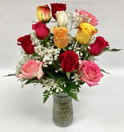 One Dozen Mixed Roses 